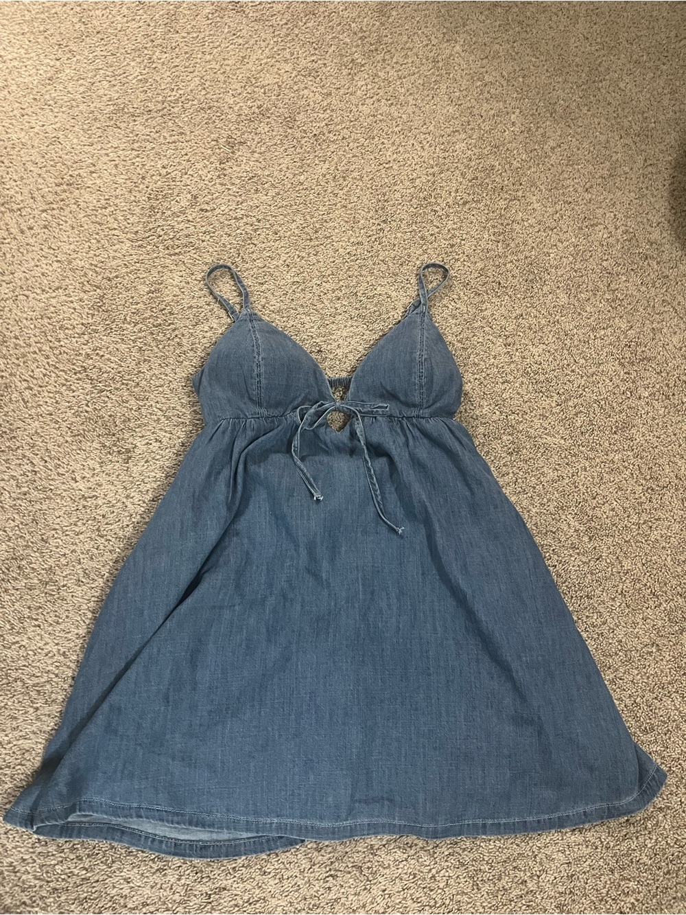 Denim Blue Spaghetti-Strap Dress